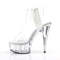 Босоножки Pleaser Delight-633, каблук 15 см, Т-образный ремешок шириной 3,5 см, молния сзади, прозрачные