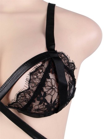 Кружевной комплект, лиф и трусики Star Night, чёрный, 3XL-4XL