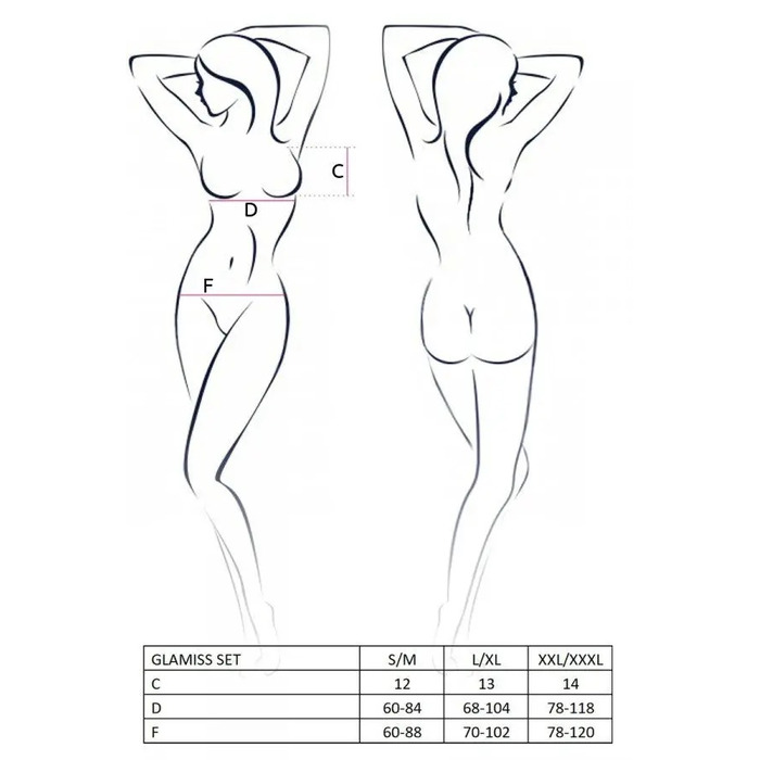 Комплект білизни GLAMISS SET black/red S/M - Passion