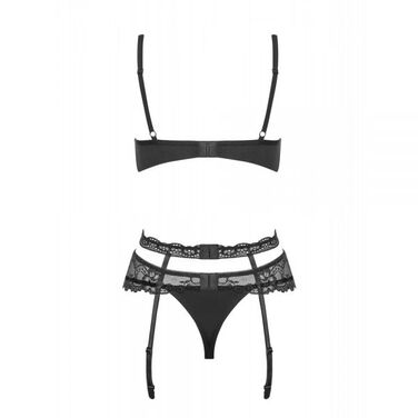 Комплект Obsessive Heartina 3 pcs set black L / XL