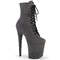 Ботинки Pleaser Flamingo-1020FS *Каблук 8 дюймов, 4-дюймовый PF-ботинок со шнуровкой спереди, молния сбоку, серые