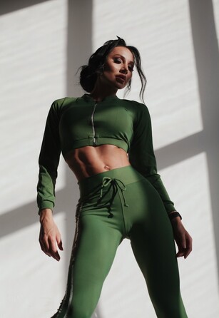 Жіноча кофта Fitzona GREEN JACKET WITH ZIPER на блискавці