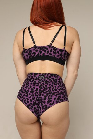 Classic Animal Prints – Принтований Танцювальний Топ Із Подвійними Бретелями Та Переднім Вирізом Для Pole Dance Та Студійних Тренувань - фіолетовий леопард