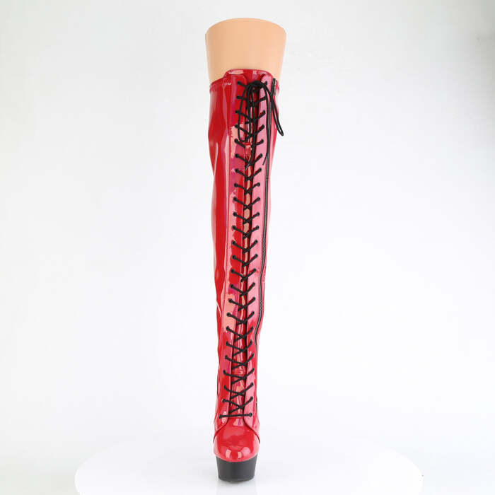 Чоботи Delight-3029 *6 дюймів на підборах, 1 3/4 дюйма на еластичній шнурівці з PF, зовнішня блискавка, червоні