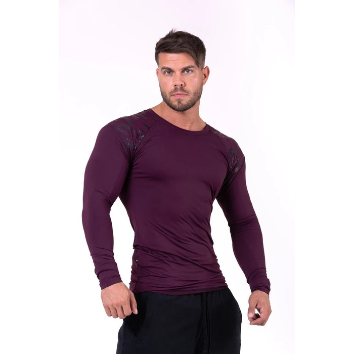 Чоловічий лонгслів Nebbia Hero Compression Shirt 146 Burgundy Bordo