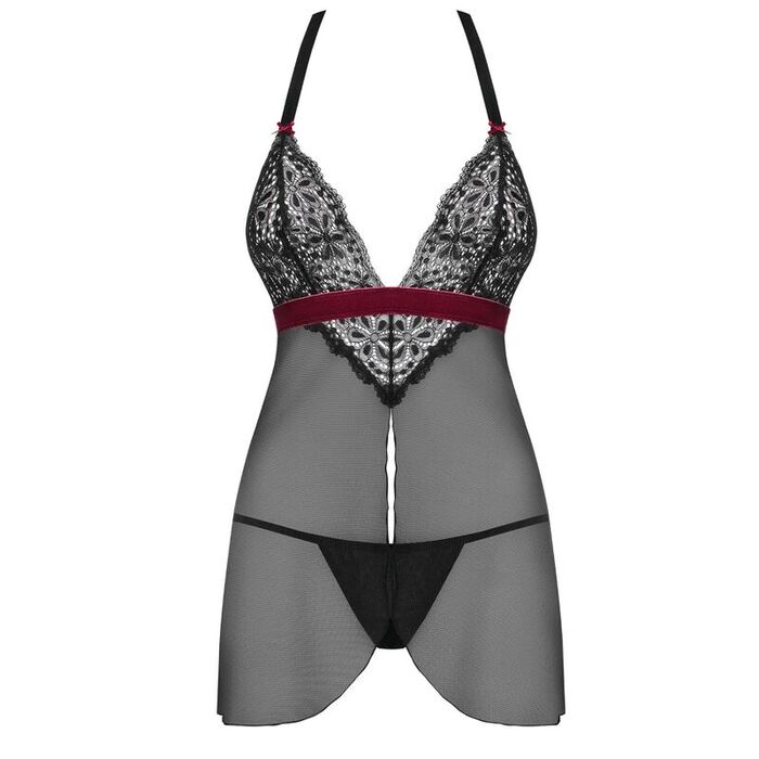 Пеньюар Obsessive Rossita черный, S/M