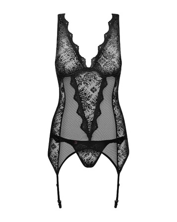 Комплект Emperita corset Obsessive черный S/M