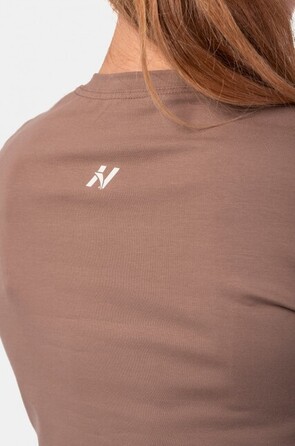 Топ Minimalist Logo NEBBIA crop top 600 Brown