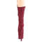 Чоботи Pleaser Flamingo-1050FS *8-дюймовий каблук, 4-дюймові черевики зі шнурівкою спереду до середини ікри, з блискавкою збоку, бордові