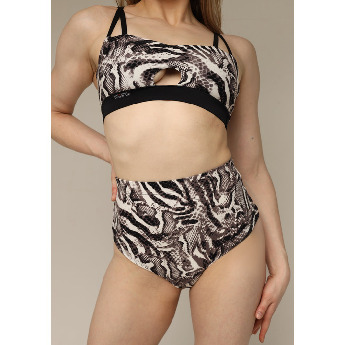 Classic Animal Prints – Принтований Танцювальний Топ Із Подвійними Бретелями Та Переднім Вирізом Для Pole Dance Та Студійних Тренувань - зебра
