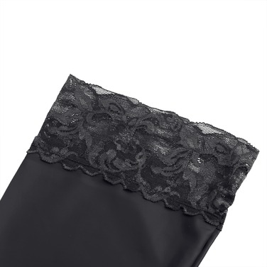Эластичные чулки Star Night с кружевной коронкой, черные, XS-L