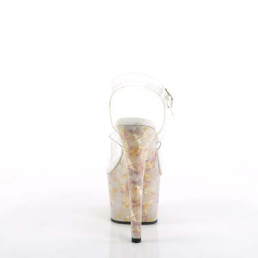 Босоножки Adore-708MB, каблук 7 дюймов, ремешок на щиколотке шириной 2 3/4 дюйма, прозрачный/розовый