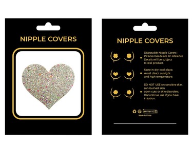 Пестисы на соски сердечки с глиттером Star Night светящиеся в темноте