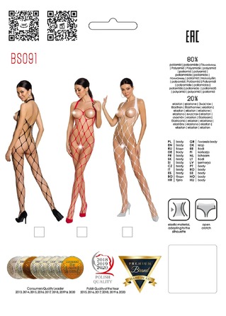 Бодістокінг велика сітка Passion BS091 red, S/L