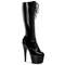 Сапоги Pleaser Adore-2023, каблук 7 дюймов, высота 2 3/4 дюйма, эластичные, со шнуровкой, молнией сбоку, чёрные