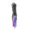 Ботинки Pleaser Flamingo-1021RC-02 *Каблук 8 дюймов, хромированный PF с открытым носком 4 дюйма, шнуровка, боковая молния, чёрный/многоцветный
