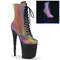 Ботинки Pleaser Flamingo-1020REFL *Каблук 8 дюймов, 4-дюймовый PF-ботинок со шнуровкой спереди, молния сбоку, разноцветный/черный