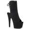 Ботильоны Pleaser Adore-1018FS *Каблук 7 дюймов, 2 3/4 дюйма, открытый носок/пятка, молния сбоку, черная замша