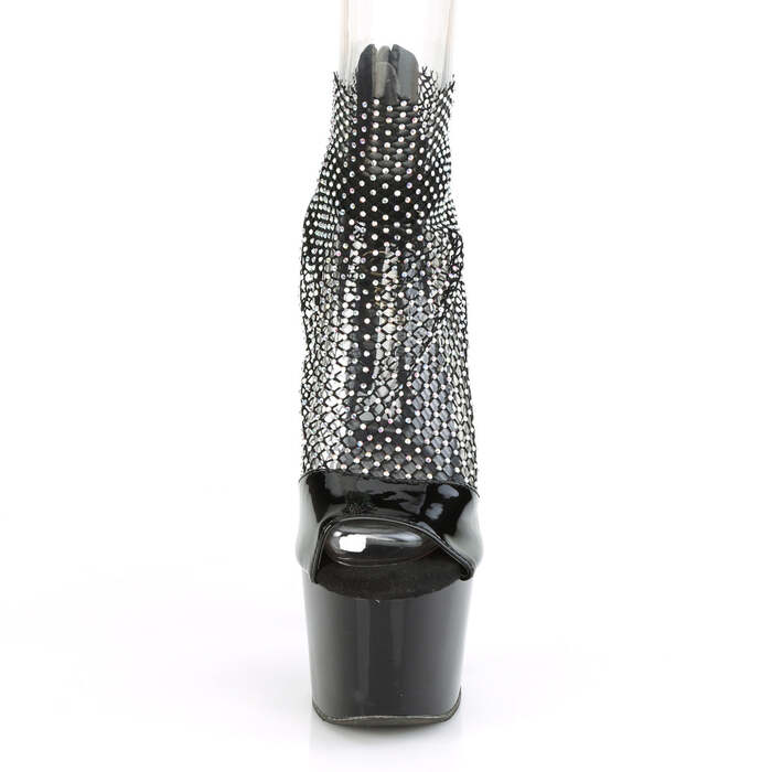 Босоніжки Adore-765RM на підборах 7 дюймів, 2 3/4 дюйма з закритою спинкою, блискавка ззаду, чорні