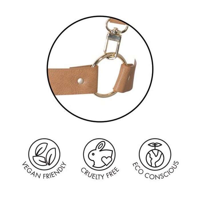 Пара браслетів на зап'ясті та палець Bijoux Indiscrets MAZE Hand Bracelet Harness Brown, екошкіра