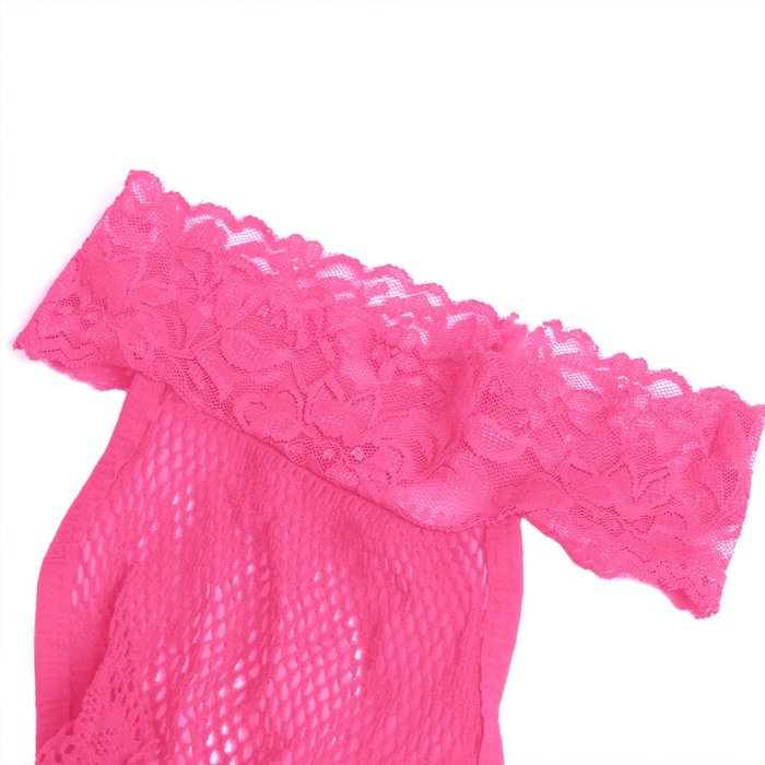 Комбинезон кружевной Star Night в сеточку, розовый, XS-M