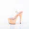 Босоніжки Pleaser Adore-708 на підборах 7 дюймів, босоніжки з ремінцем на щиколотці 2 3/4 дюйма, прозорі/рожево-золоті хромовані