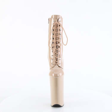 Ботильоны Beyond-1020, каблук 10 дюймов, высота ботинка 6 1/4 дюйма, шнуровка спереди, боковая молния, бежевый