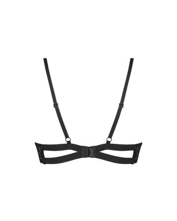 Мереживний бюстгальтер на кісточках Obsessive Nutris чорний, M/L