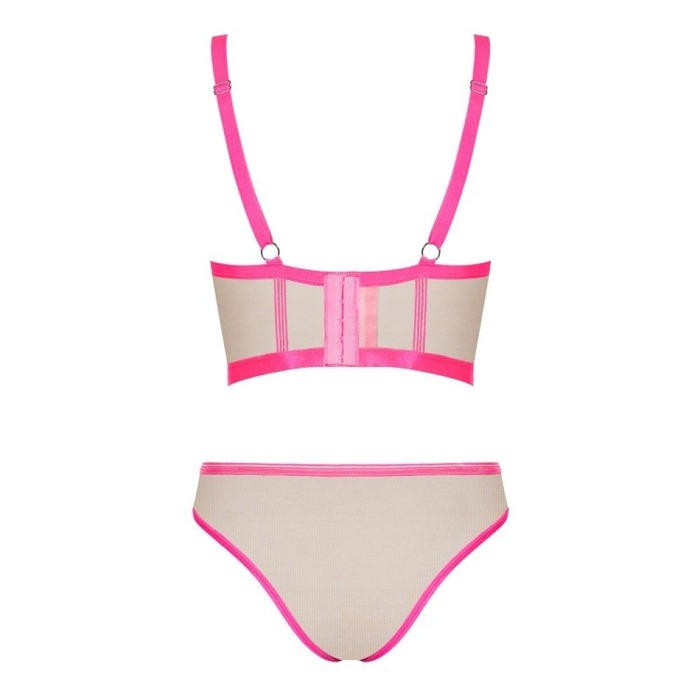 Комплект Obsessive Nudelia top & panties pink S/M