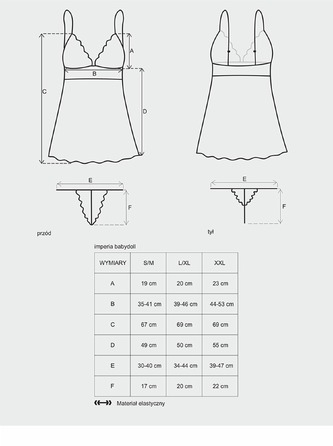 Рубашка Obsessive Imperia babydoll L/XL чорна