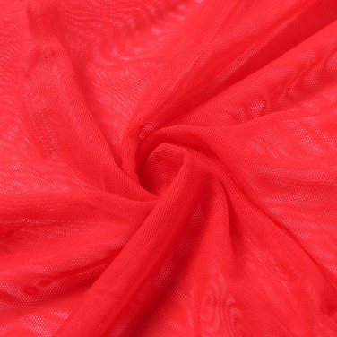 Халатик Star Night з поясом та мереживом, червоний, XS-S