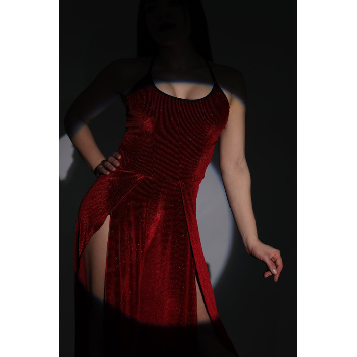 Комбінезон SPARKLING VELVET — Сяюче Вбрання для Руху в Pole Dance та Артистичному Танці - бордовий