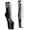 Чоботи Pleaser Boots Craze-1040TT без підборів 8 дюймів, 3 дюйми PF двоколірні зі шнурівкою, блискавка збоку, чорні/білі