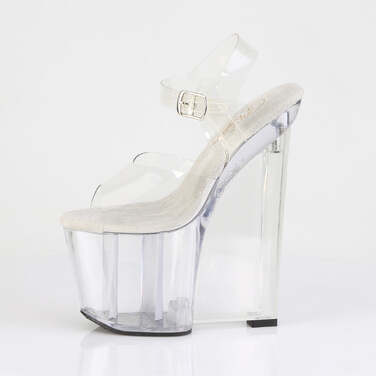 Босоножки Amaze-808, танкетка высотой 8 дюймов, ремешок на щиколотке шириной 3 1/2 дюйма, прозрачный/прозрачный