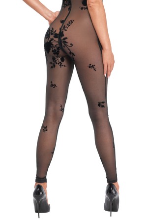 Комбинезон сексуальный полупрозрачный Noir Handmade Ego F315 с молнией, черный, L