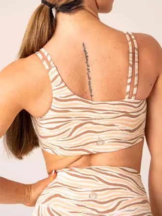 Топ Ryderwear Unstoppable One Shoulder Sports Bra - Vanilla Zebra