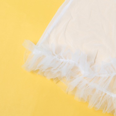 Халат Star Night с рюшами и поясом, белый, M-L