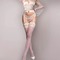 Панчохи білі Ballerina's Secret IVORY 20 den з мереживним верхом на силіконовій стрічці, L/XL