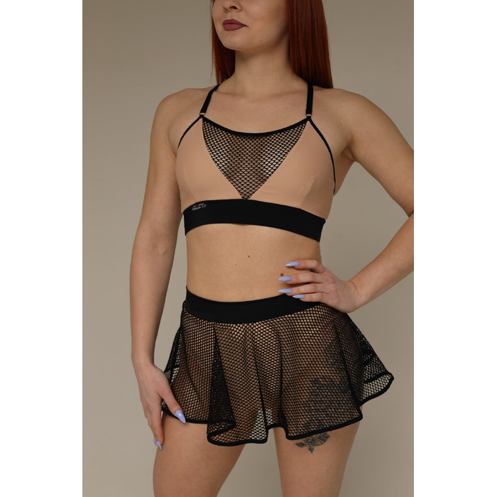 Dance Light Skirt-Shorts – Легкі шорти-спідниця для pole dance, heels та сценічних виступів - бежевий