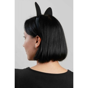 Ушки кошки на обруче,кожа, черные