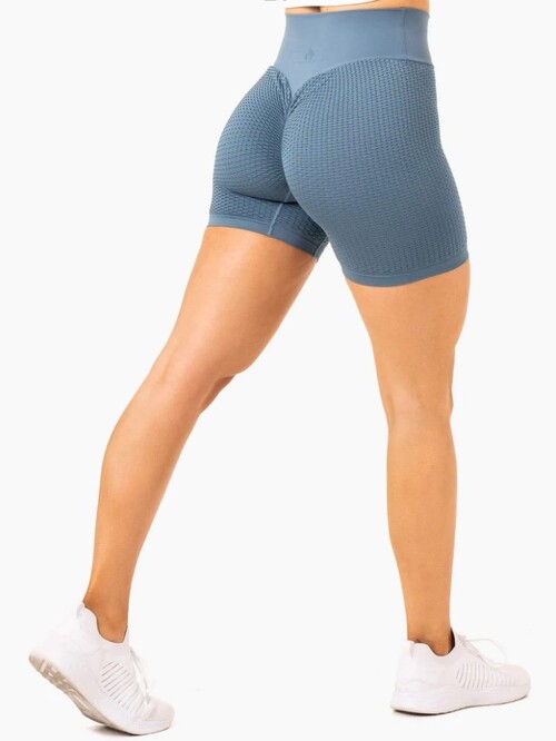 Шорты Honeycomb Scrunch Seamless Shorts - Steel Blue