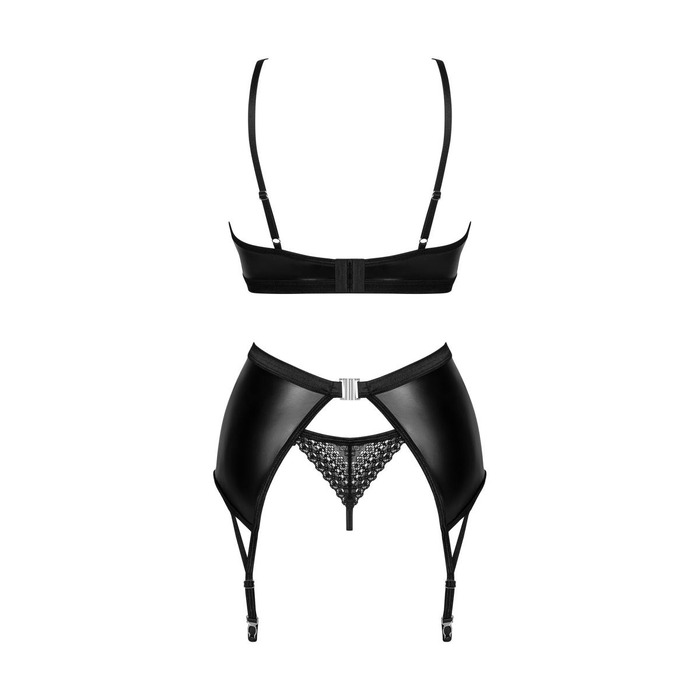 Комплект латексный с поясом для чулков Obsessive Norides 3-pcs set XS/S