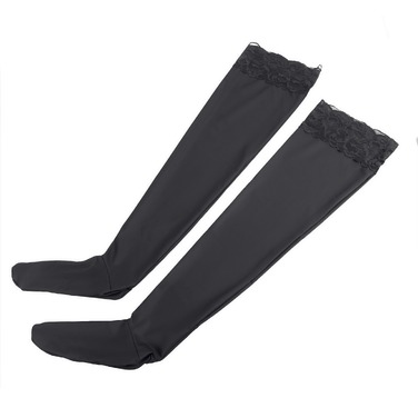 Эластичные чулки Star Night с кружевной коронкой, черные, XS-L