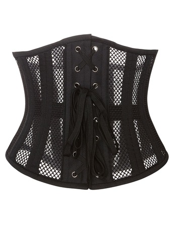 Корсет із сітки Star Night Steel Bones Grid Corsets з гачками і шнурівкою, чорний, M (без коробки)