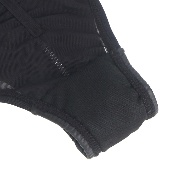 Труси на блискавці StarNight з екошкіри, чорні, S