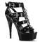 Босоніжки Pleaser Delight-658 на підборах 6 дюймів, 1 3/4 дюйма з Т-подібним ремінцем та закритою спинкою, чорні