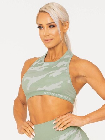 Топ Ryderwear Camo Seamless Sports Bra Sage