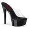 Шльопанці Pleaser Excite-601 *6 дюймів на підборі, 1 3/4 дюйма PF Comfort Width, прозорі/чорні