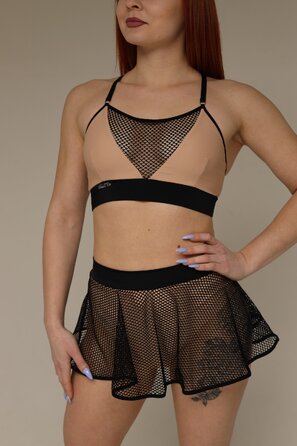 Dance Light Skirt-Shorts – Легкі шорти-спідниця для pole dance, heels та сценічних виступів - бежевий