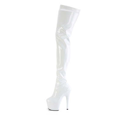 Сапоги Adore-4000, каблук 7 дюймов, эластичный шаговый шов 2 3/4 дюйма, молния сбоку, белые